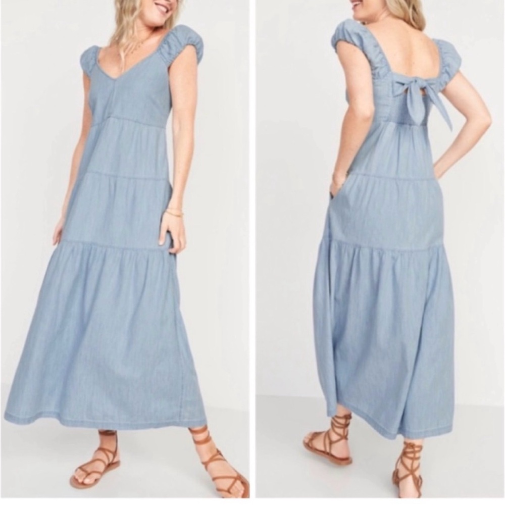 Old Navy maxi dress light chambray color. New with tags